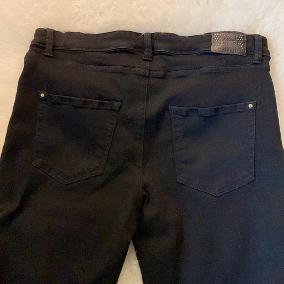 New Raffaello Rossi Women sinty cropped flare high-rise black jeans size M-L - Picture 5 of 8